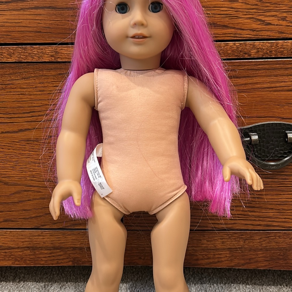 American Girl Doll with Pink Hair
